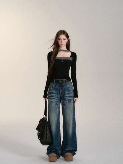 VIA PITTI V24DP210 Blue Loose Jeans