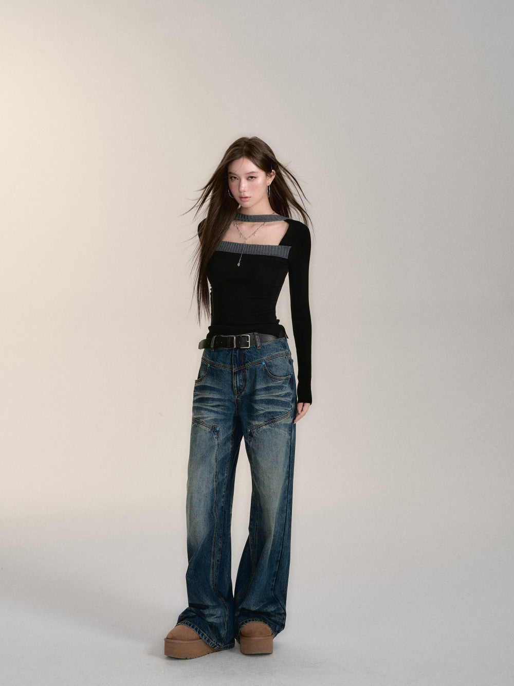 VIA PITTI V24DP210 Blue Loose Jeans