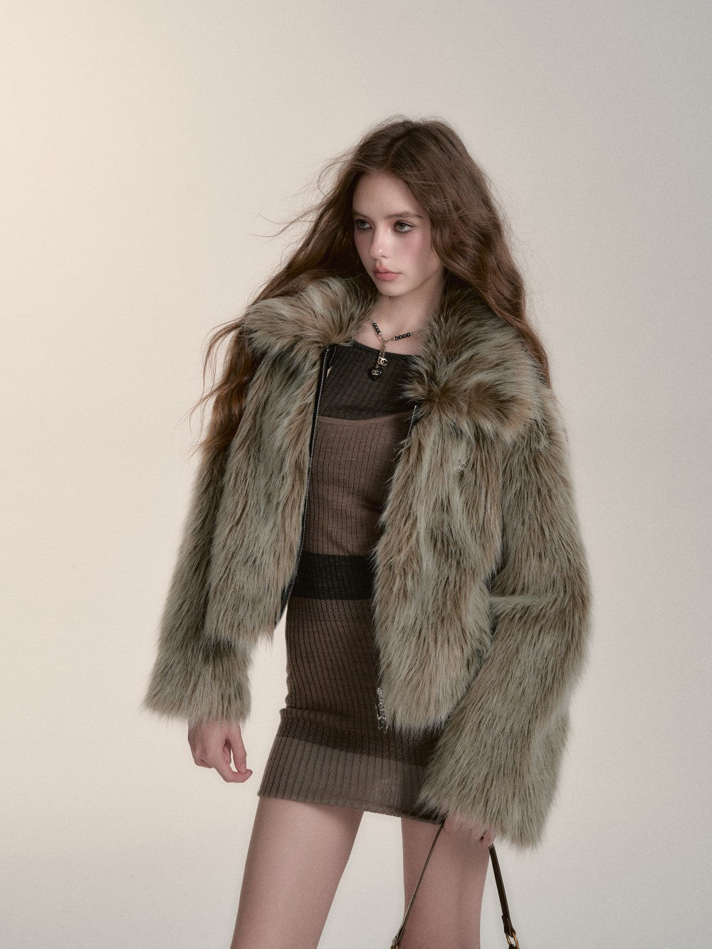 VIA PITTI V24DC179 Fur Coat(2color)