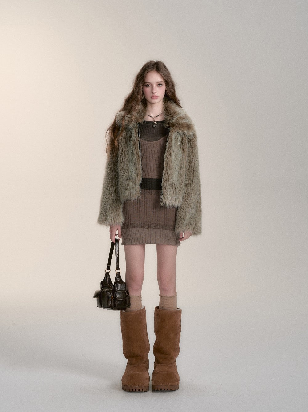 VIA PITTI V24DC179 Fur Coat(2color)