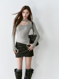 VIA PITTI V24DK162 Hollow Knit Top(2color)