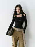 VIA PITTI V24DK162 Hollow Knit Top(2color)