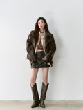 VIA PITTI V24DC079 Oversize Leather Coat(2color)