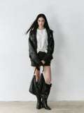 VIA PITTI V24DC079 Oversize Leather Coat(2color)