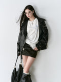 VIA PITTI V24DC079 Oversize Leather Coat(2color)