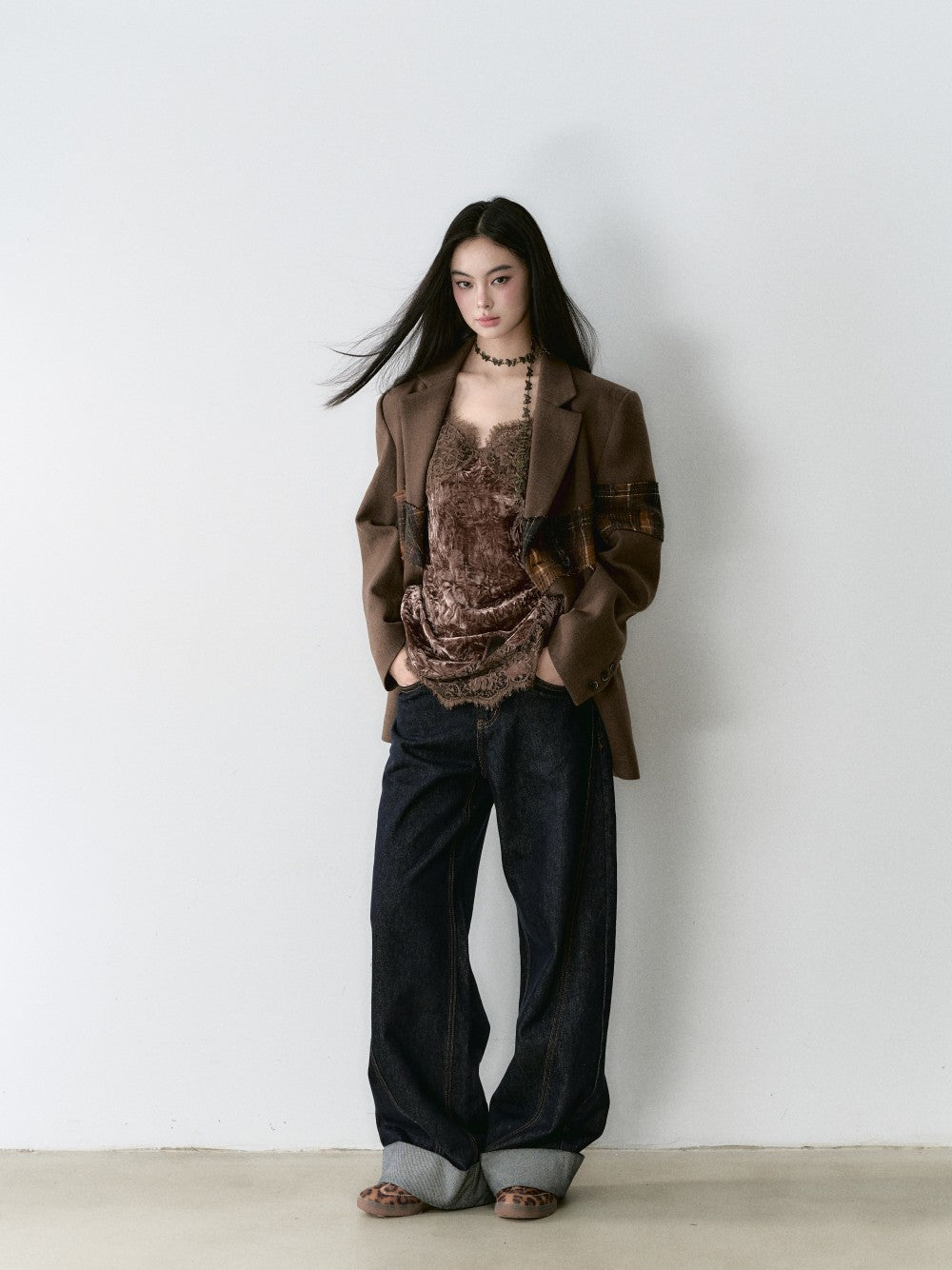 VIA PITTI V24DTP089 Lace Brown Dress