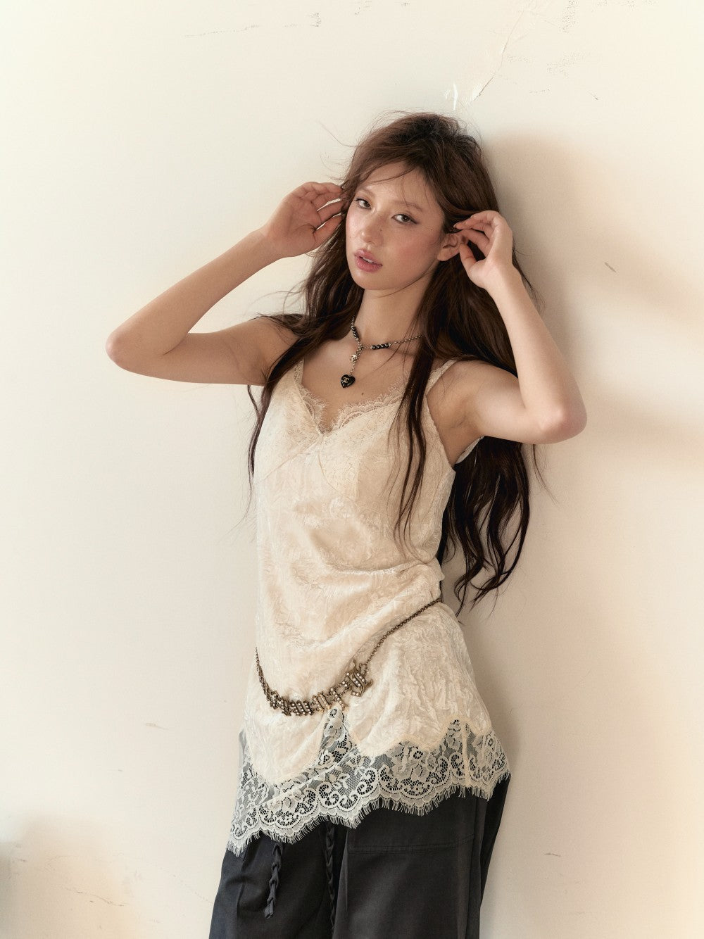 VIA PITTI V24DTP089 Lace Brown Dress