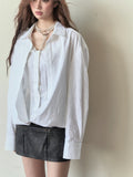 VIA PITTI V24CT057 Rose White Shirt or Leather Skirt