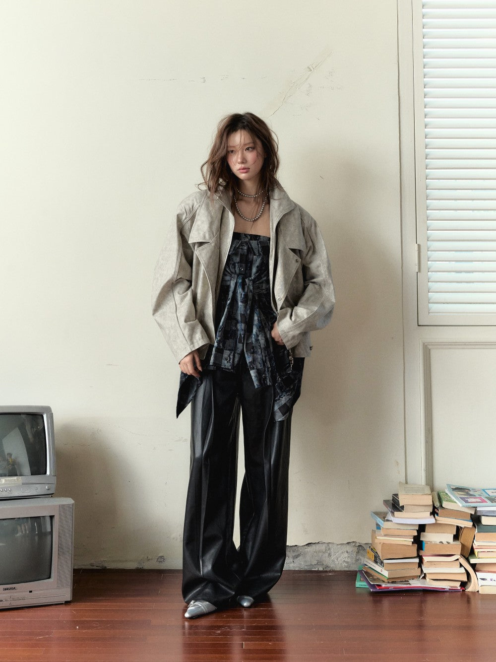 VIA PITTI [Best Seller] V24DC101 Boyfriend Coat &amp; Slip top(2color)