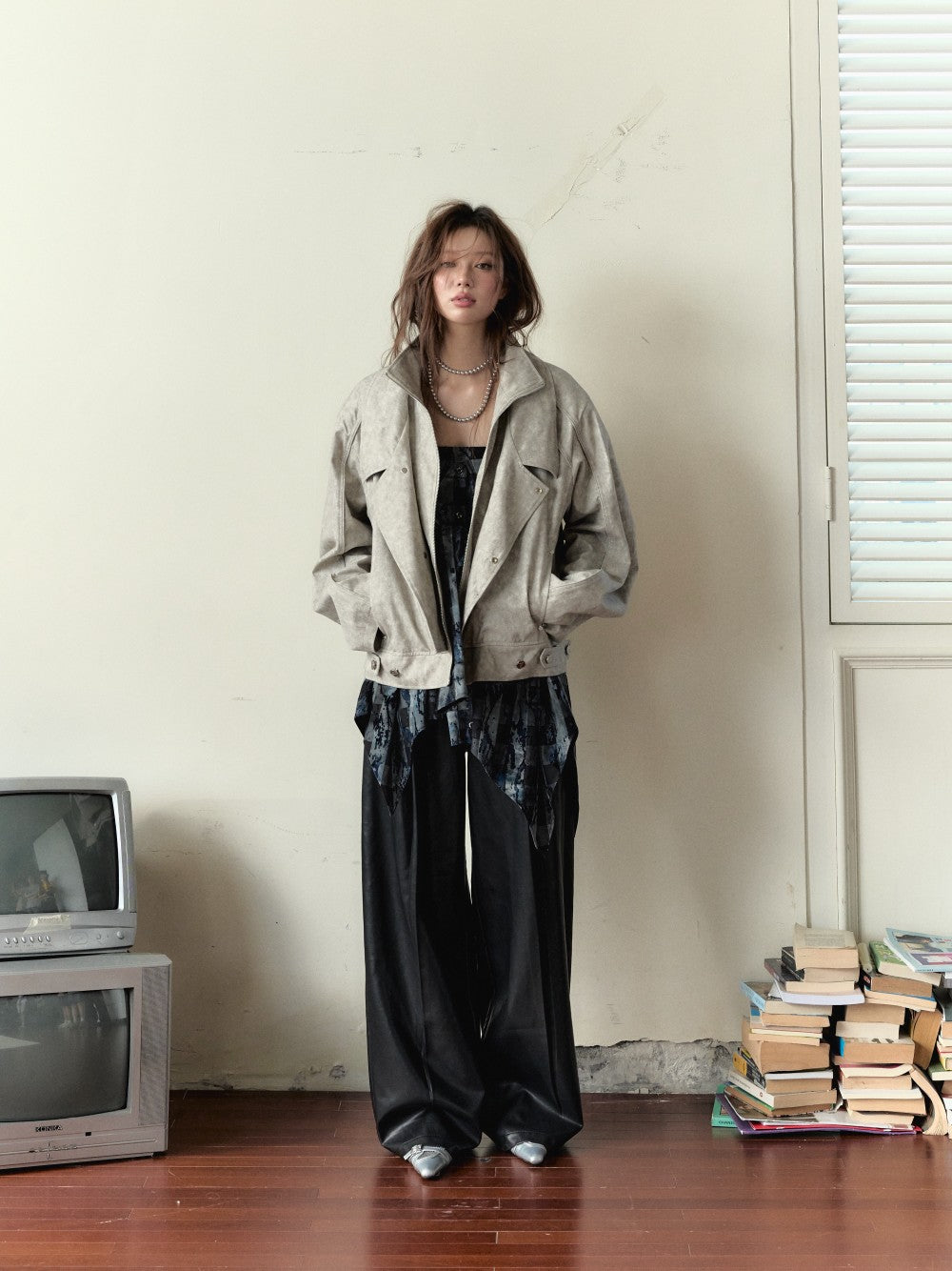 VIA PITTI [Best Seller] V24DC101 Boyfriend Coat &amp; Slip top(2color)