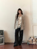 VIA PITTI V24DK116 Broken Cardigan with Scarf(2color)