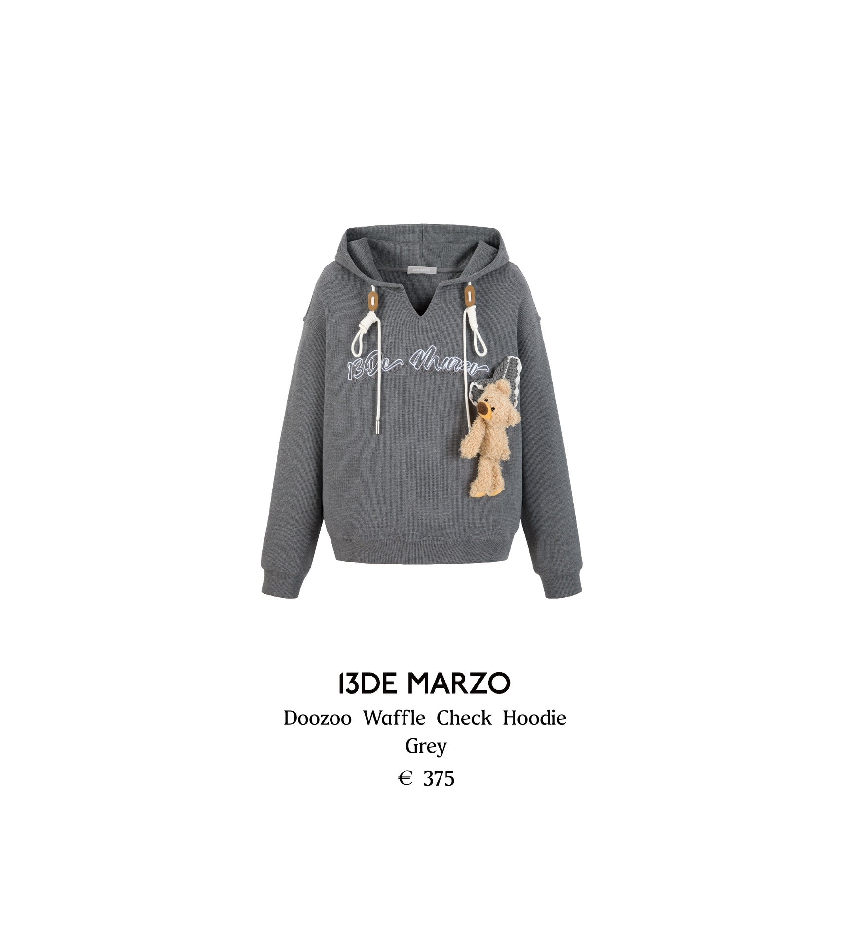 13DE MARZO Doozoo Waffle Check Hoodie