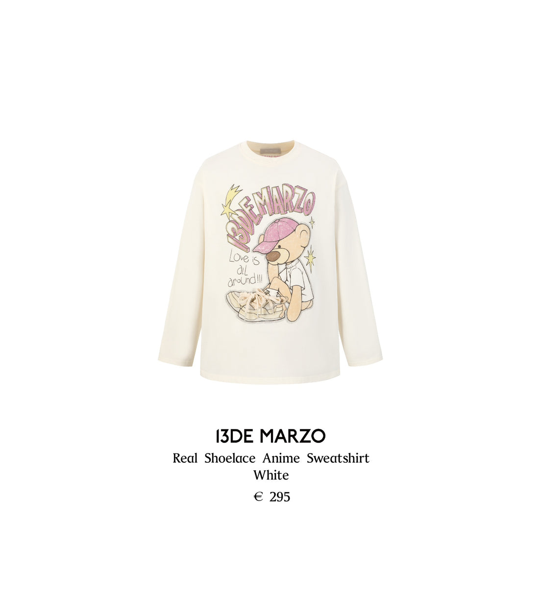 13DE MARZO Real Shoelace Anime Sweatshirt