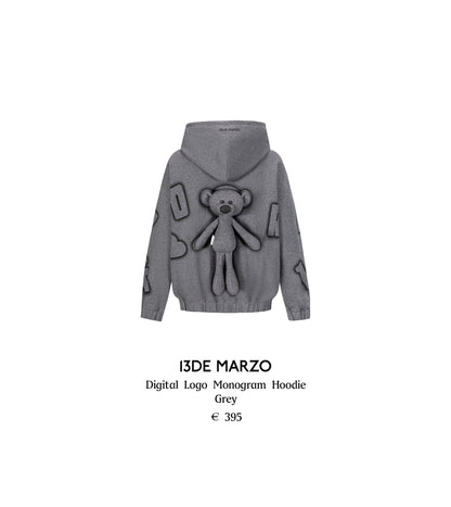 13DE MARZO Digital Logo Monogram Hoodie