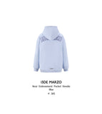 13DE MARZO Bear Embossment Pocket Hoodie