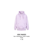 13DE MARZO Bear Embossment Pocket Hoodie