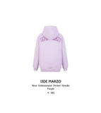 13DE MARZO Bear Embossment Pocket Hoodie