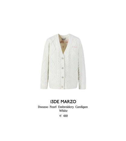 13DE MARZO Doozoo Pear Embroidery Cardigan