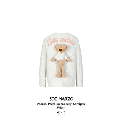 13DE MARZO Doozoo Pear Embroidery Cardigan