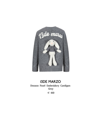 13DE MARZO Doozoo Pear Embroidery Cardigan