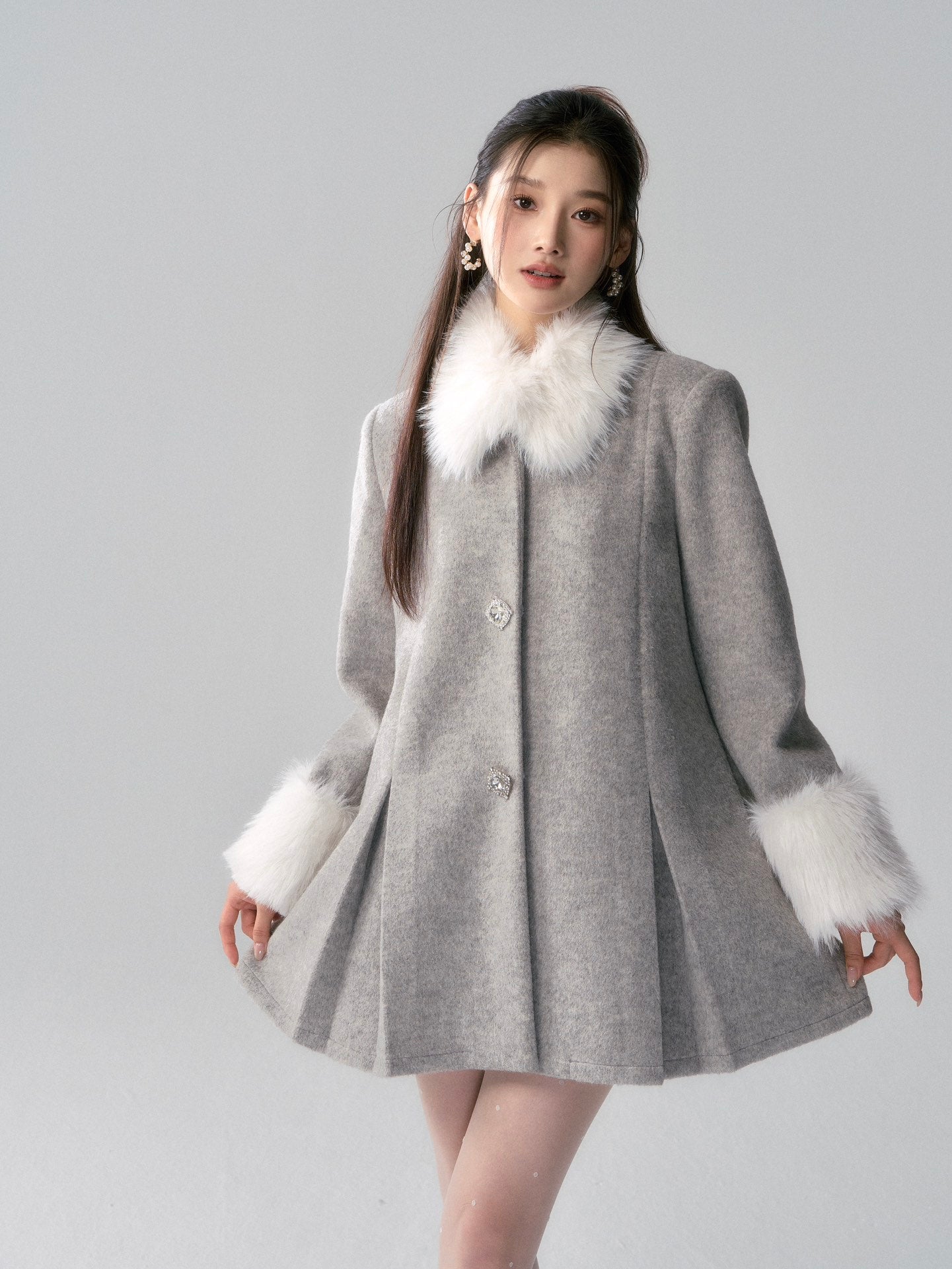 Lafreedom Snow White Midi Coat(2color)