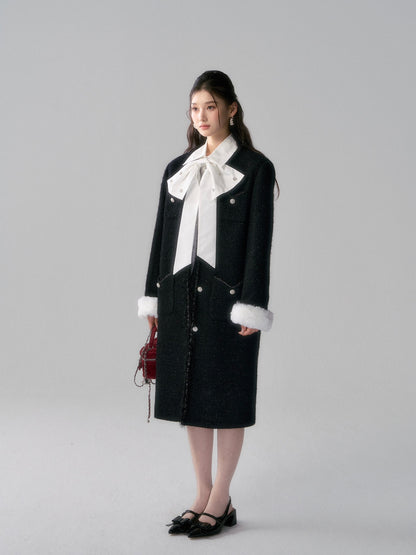 Lafreedom Black Tweed Max Coat