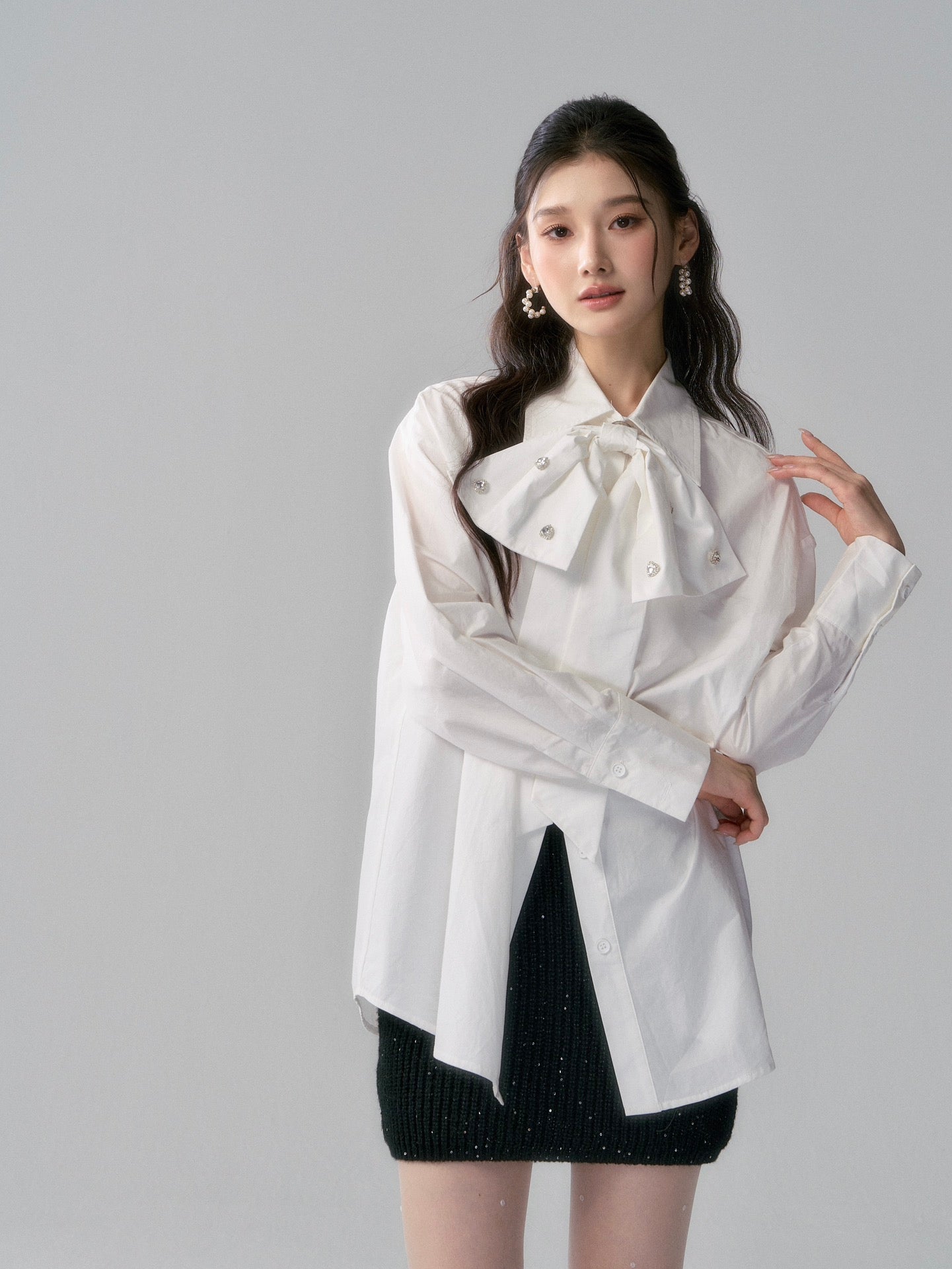 Lafreedom White Bow Shirt