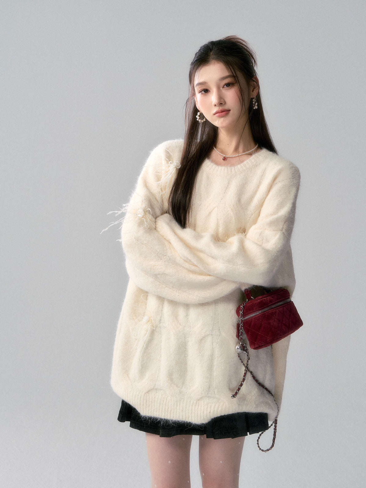 Lafreedom LAF341005 Feather Oversize Sweater(3color)