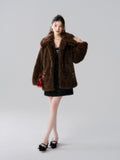 Lafreedom LAC341023 Diamante Fur Coat(2color)