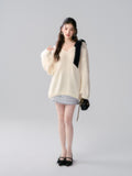 Lafreedom LAF34101 Oneside Bow Sweater -white