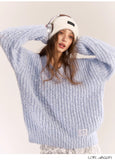 AsGony ASG24552 Blue Knit Sweater