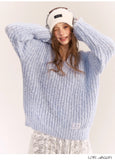 AsGony ASG24552 Blue Knit Sweater