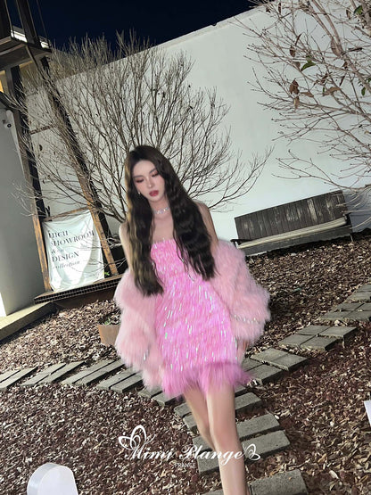 Mimi Plange Pink Fur Coat