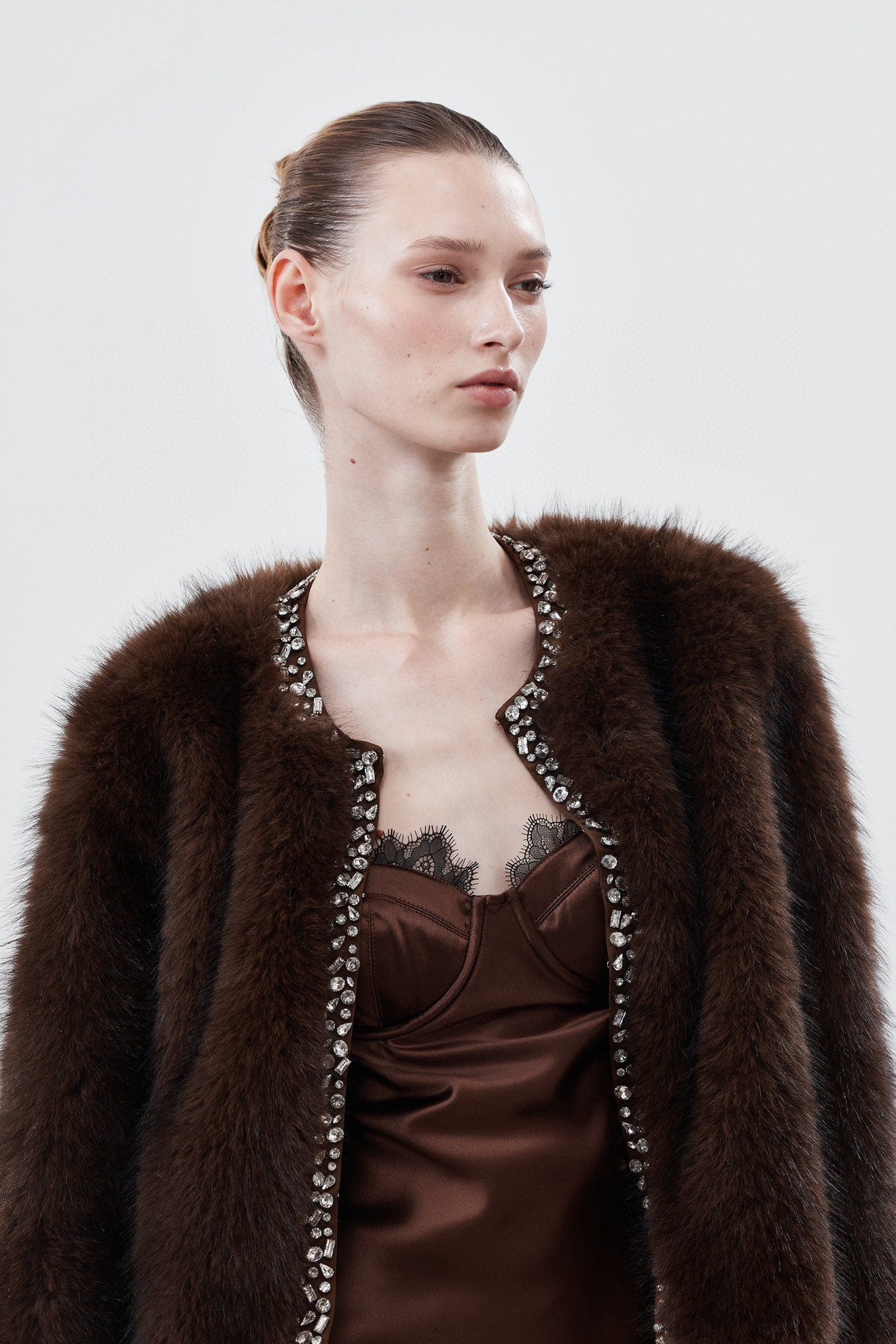 LJOS Diamonte Brown Fur Coat