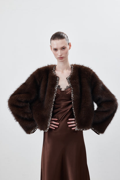 LJOS Diamonte Brown Fur Coat