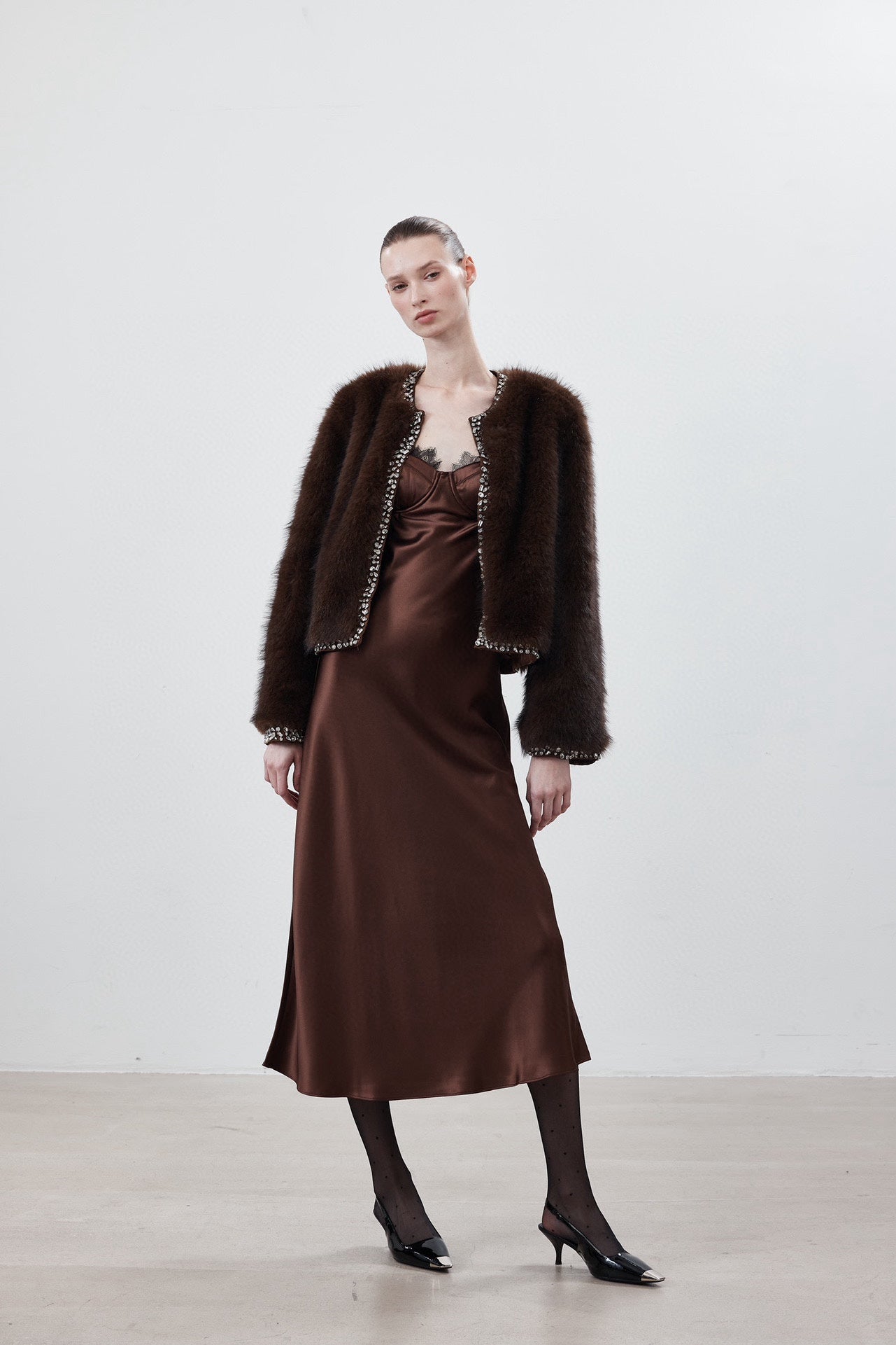 LJOS Diamonte Brown Fur Coat