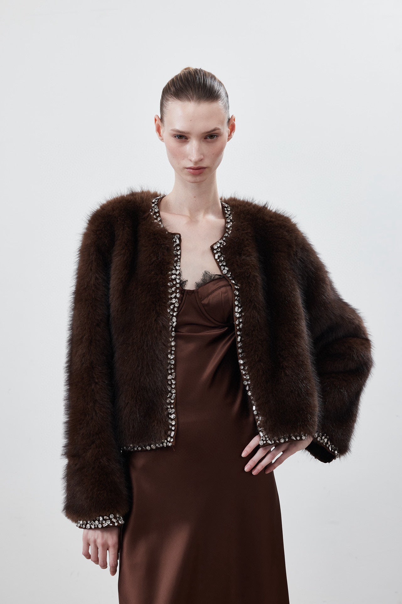 LJOS Diamonte Brown Fur Coat