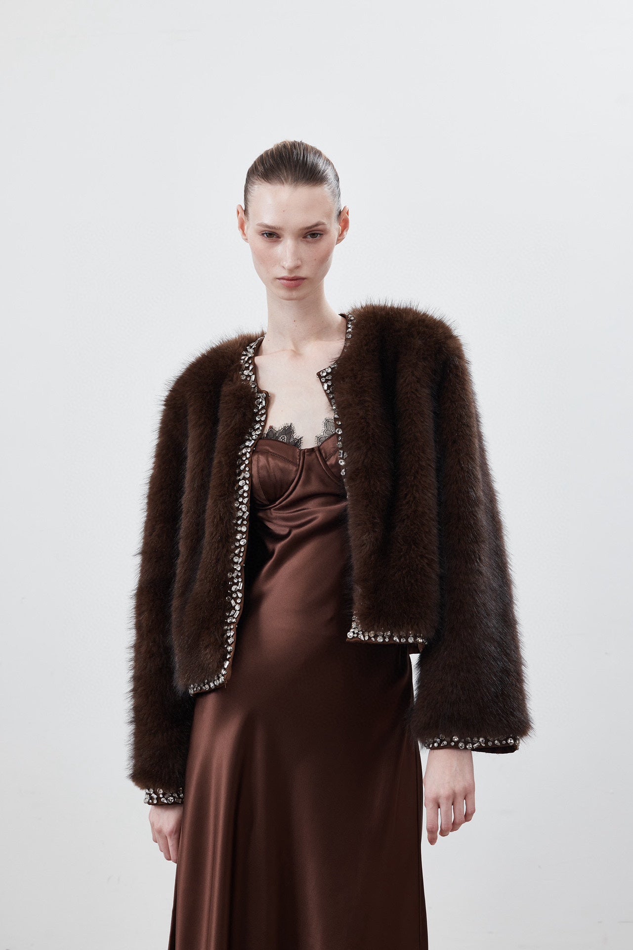 LJOS Diamonte Brown Fur Coat