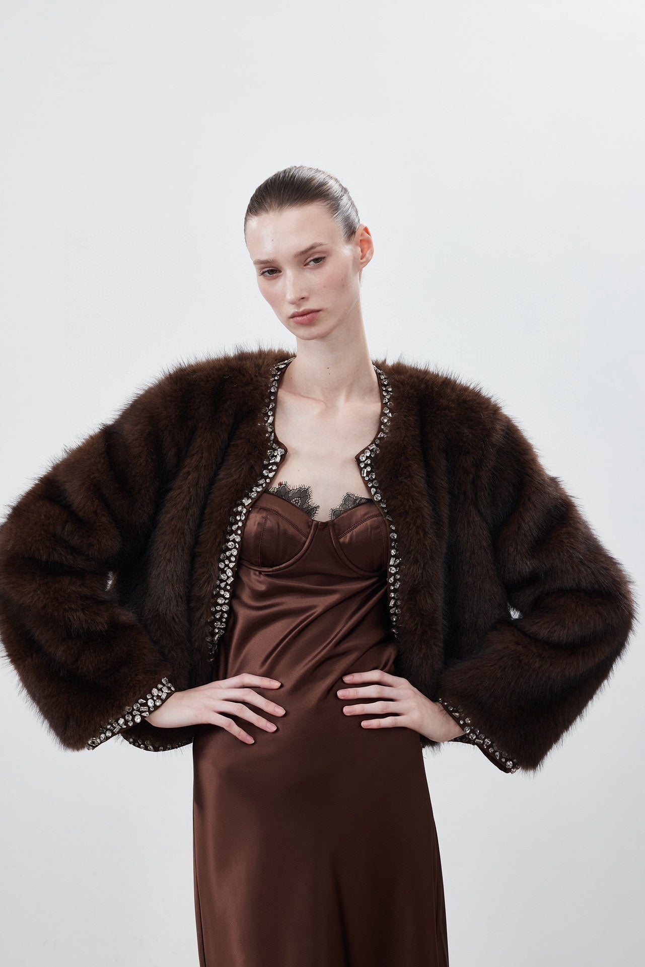 LJOS Diamonte Brown Fur Coat