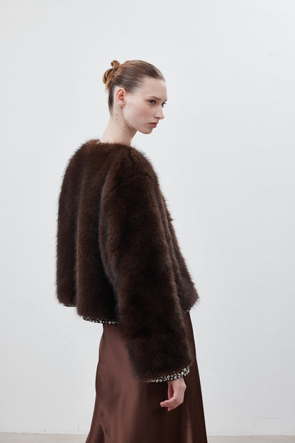 LJOS Diamonte Brown Fur Coat