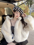 Aimme Sparrow Belt White Fur Coat