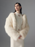 Clink Clunk White Snow Fur Coat