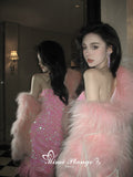 Mimi Plange Pink Fur Coat