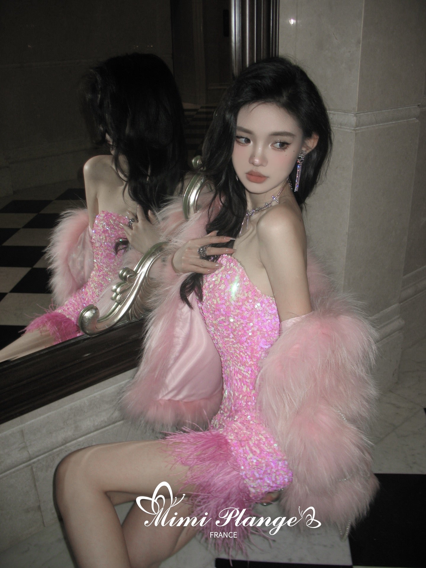 Mimi Plange Pink Fur Coat