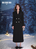 MAIDIREMAI MDM244MI1222 Black Slim Waist Maxi Coat