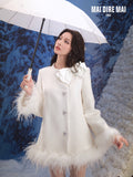 MAIDIREMAI MDM244MI1221 Snow White Cape Coat