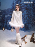 MAIDIREMAI MDM244MI1221 Snow White Cape Coat