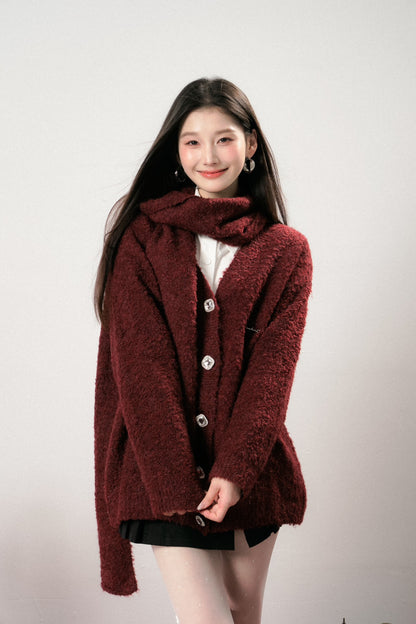 Lafreedom LAF341109 Red Cardigan (with scarf)