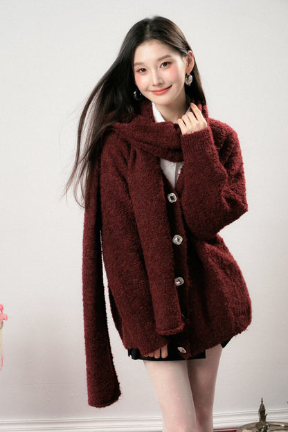 Lafreedom LAF341109 Red Cardigan (with scarf)