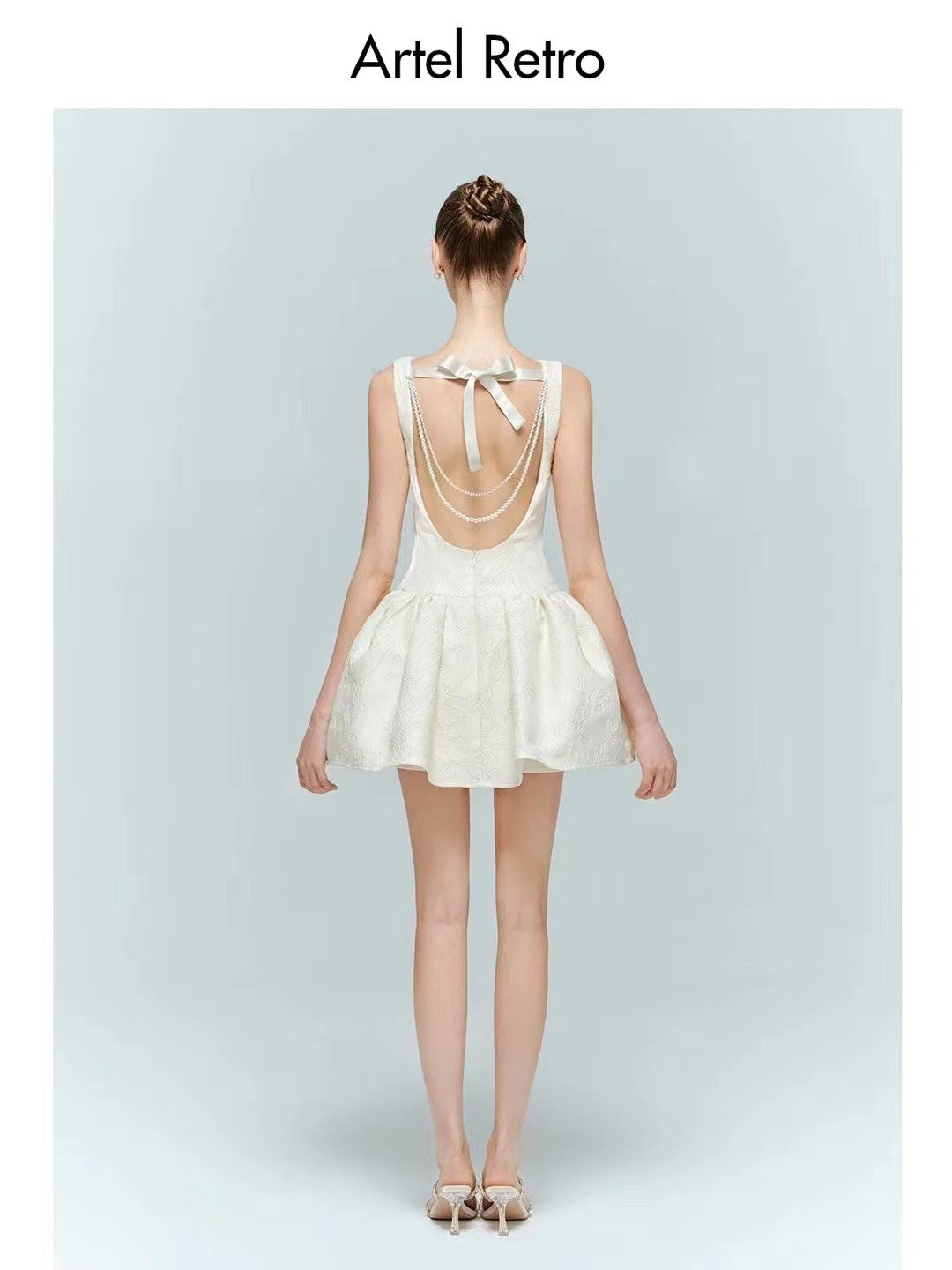 Artel Retro AR-24AW-D007 White backless pearl puffy dress